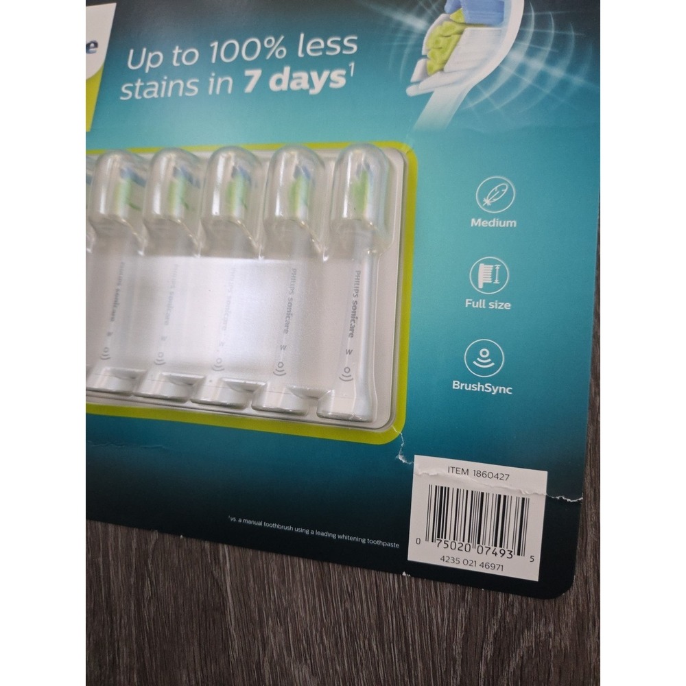 Philips Sonicare w/ Diamond Clean Brush Heads Medium 6 pack HX6066 New Sealed - Picture 4 of 5